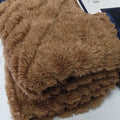 Agaha Pattern Coral Fleece Extra Large Throw / Single Sized Blanket 150 x 200 cm Brown