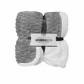 Atlas Extra Large Coral Fleece Throw Rug/Single Size Blanket Grey