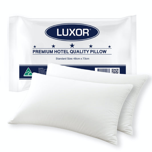 Luxor Hotel Quality Pillow Standard Twin Pack Australian Made