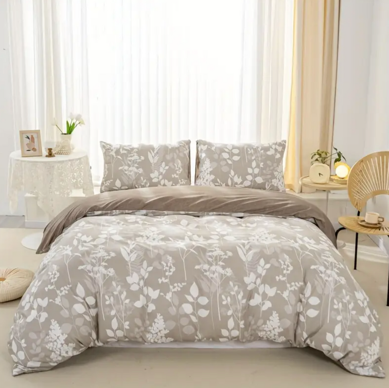 Dreamfields Canvas Fleur Quilt Cover Set KING Size 3pcs