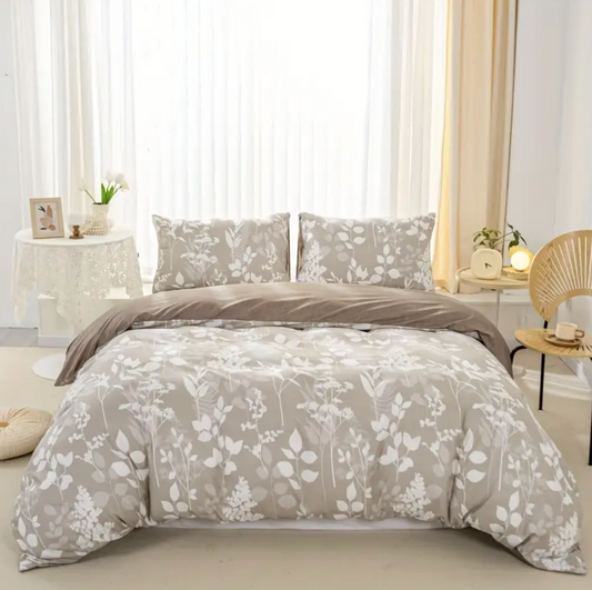 Dreamfields - Canvas Fleur Quilt Cover Set - (3pcs, Super King Size)