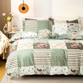 Dreamfields Emerald Plaid Quilt Cover Set King 3pcs