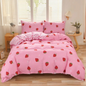 Dreamfields - Strawberry Dream Quilt Cover Set - (3pcs, Super King Size)