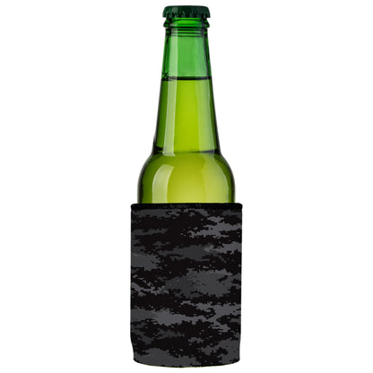 Digital Pixel Black Camo Stubby Cooler - Standard