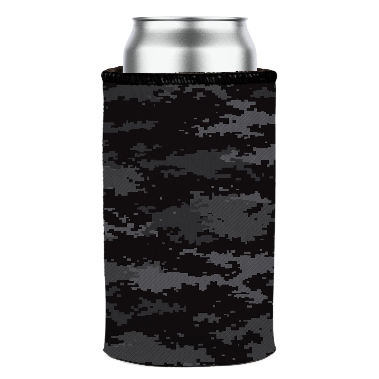 Digital Pixel Black Camo Stubby Cooler - Standard