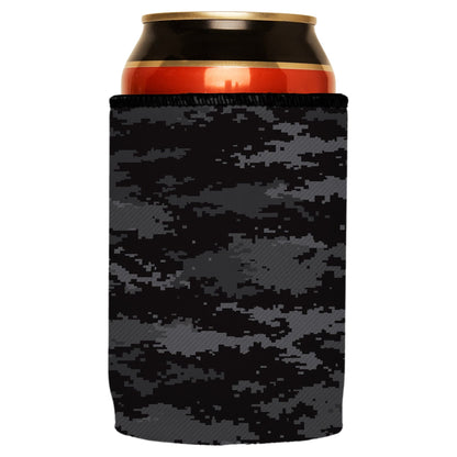 Digital Pixel Black Camo Stubby Cooler - Standard