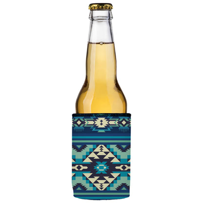 Blue Navajo Rug Stubby Cooler 2-Pack - Standard