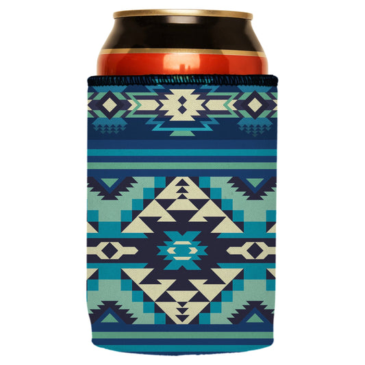 Blue Navajo Rug Stubby Cooler - Standard