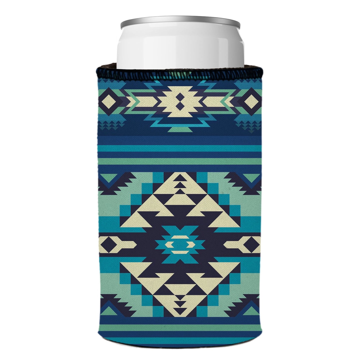 Blue Navajo Rug Stubby Cooler - Standard