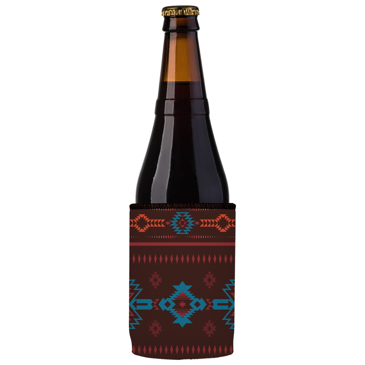 Brown Navajo Rug Stubby Cooler - Standard