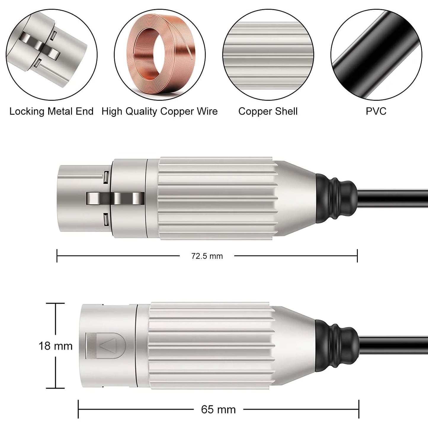 10m Hridz XLR Cable Male To Female Audio Output and Input Apply To KTV Microphone