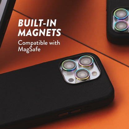 EFM Monaco E-leather Wallet Case Armour With D3O Plus Suits Iphone 15 Pro (6.1") - Black/Space Grey