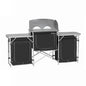 Deluxe Aluminium Foldable Camping Kitchen Picnic Cupboard Bench Table Windshield