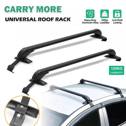 105cm Universal Car Roof Racks Carrier Adjustable Cross Bars Aluminium Alloy Lockable