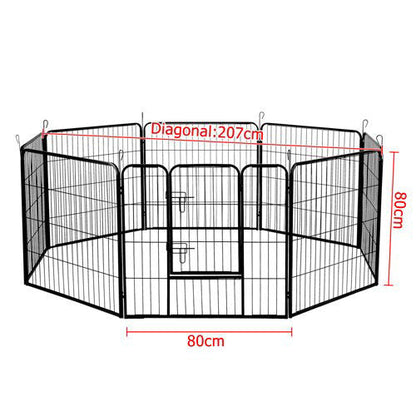 Extra Heavy Duty 8 Panel Pet Playpen Dog Cage Puppy Exercise Crate Enclosure Rabbit Fence