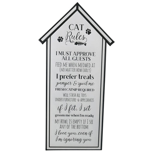 Cat Rules Wall sign 33x66cm