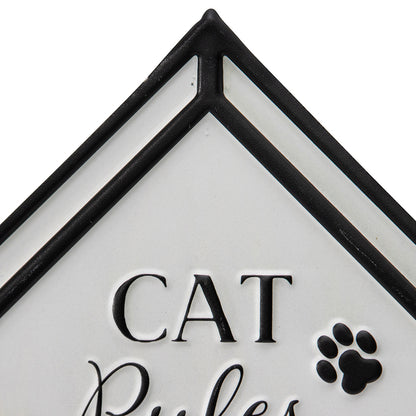 Cat Rules Wall sign 33x66cm