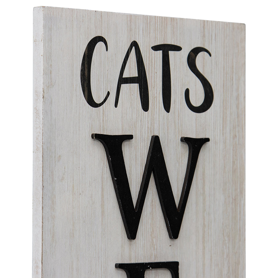 Cats Welcome Wall Sign 17x80cm