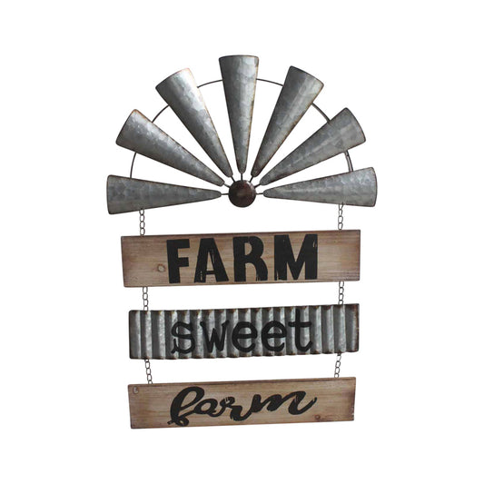 Farm Sweet Farm Windmill Wall Art 72cm