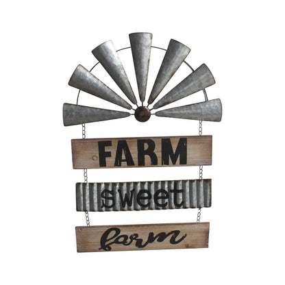 Farm Sweet Farm Windmill Wall Art 72cm