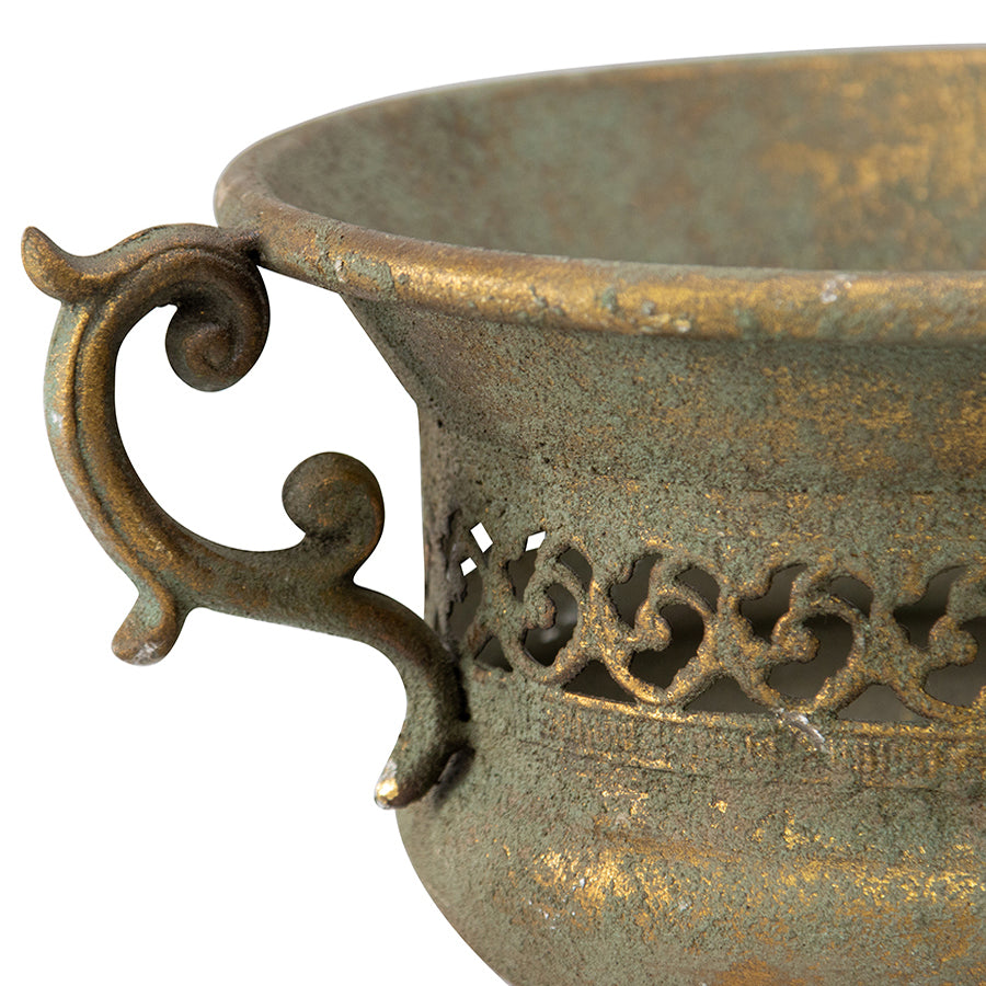 Aged French-Style Urn w/ Handles 32x24cm