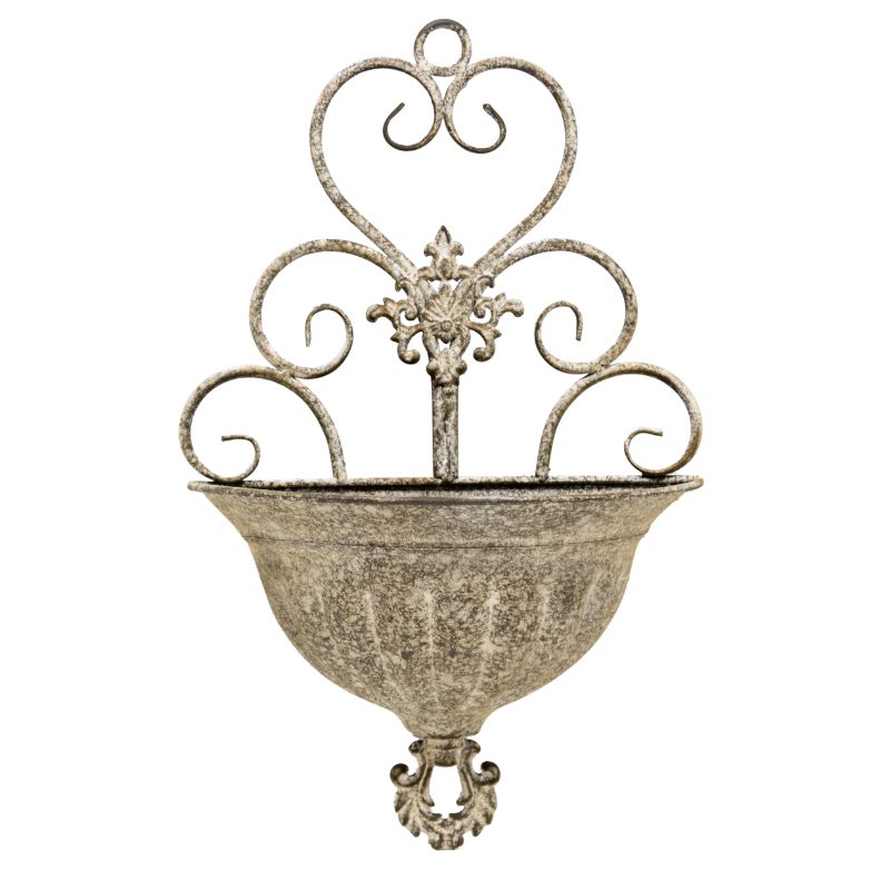 Classic Hanging Wall Planter w Fleur-De-Lis 41cm