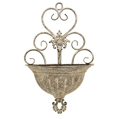 Classic Hanging Wall Planter w Fleur-De-Lis 41cm