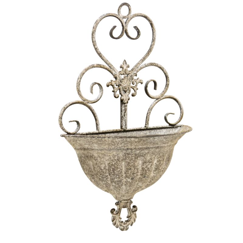 Classic Hanging Wall Planter w Fleur-De-Lis 41cm