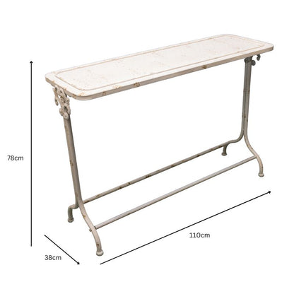 Distressed Finish French Provincial Metal Console Table 110cm