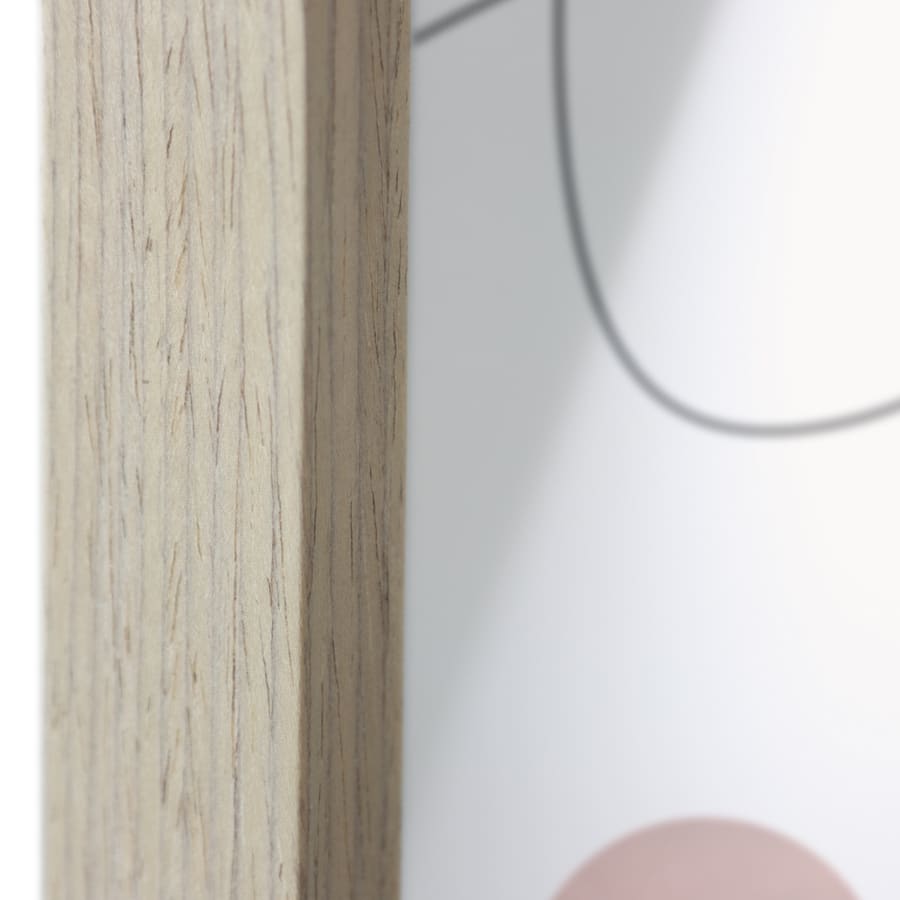 Abstract Balance Wall Print w Oak finish Glass frame 70cm