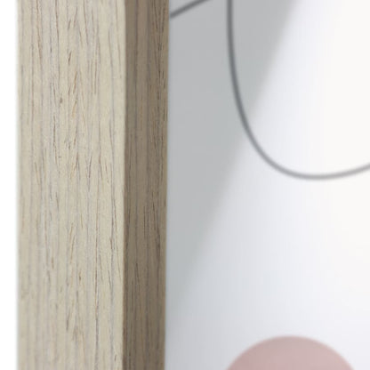 Abstract Balance Wall Print w Oak finish Glass frame 70cm