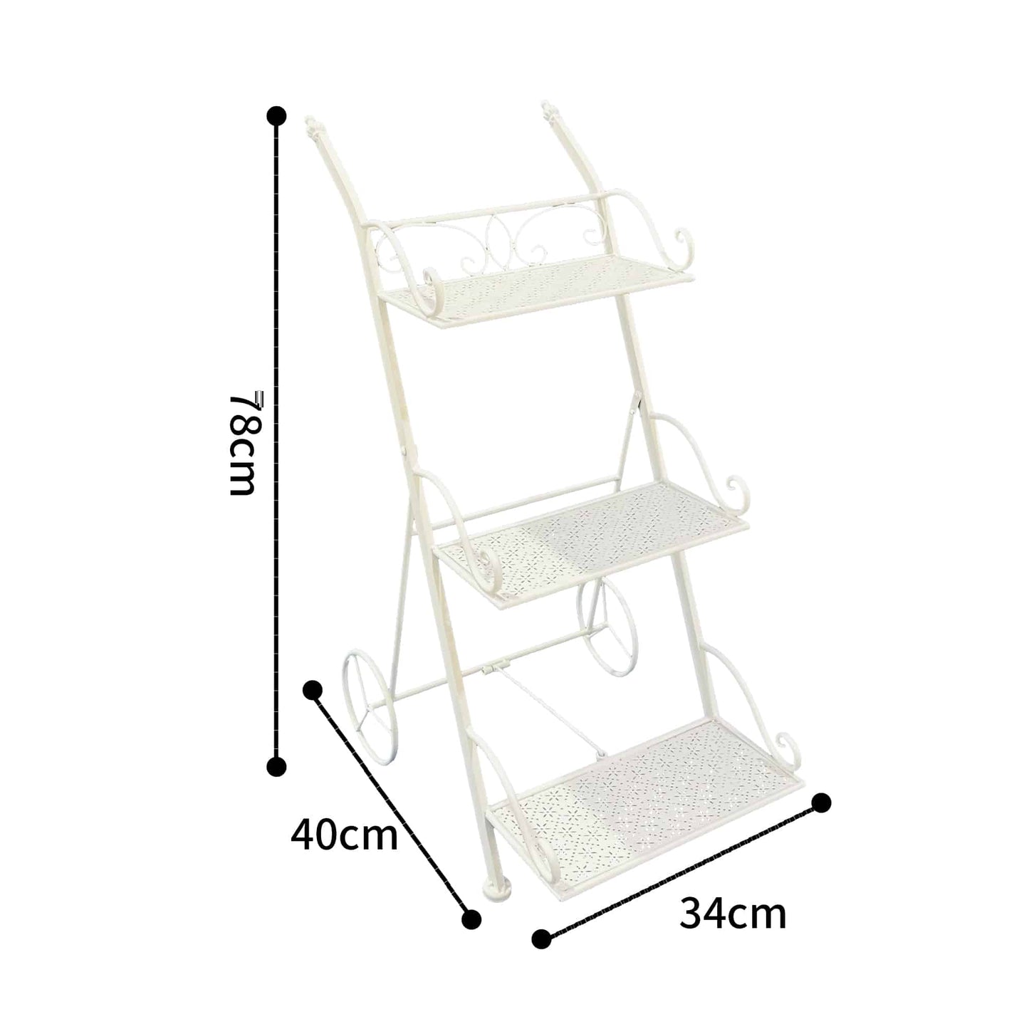 Bordeaux 3 Tier Cart Trolley Plant Stand 78cm