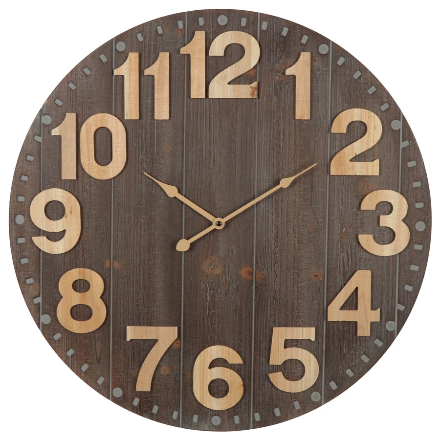 Emporium Slatted Aged Wall Clock 60cm