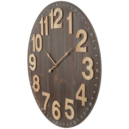 Emporium Slatted Aged Wall Clock 60cm