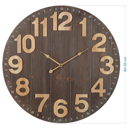 Emporium Slatted Aged Wall Clock 60cm