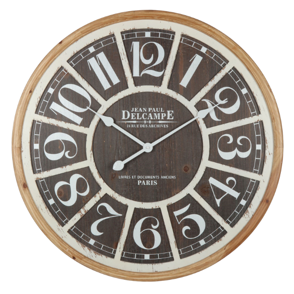 Distressed Grid Wall Clock 68x68cm