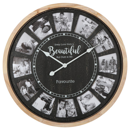 Distressed Photo Gallery Collage Wall Clock 70cm