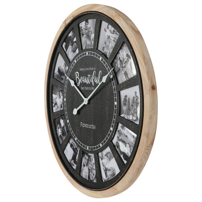 Distressed Photo Gallery Collage Wall Clock 70cm