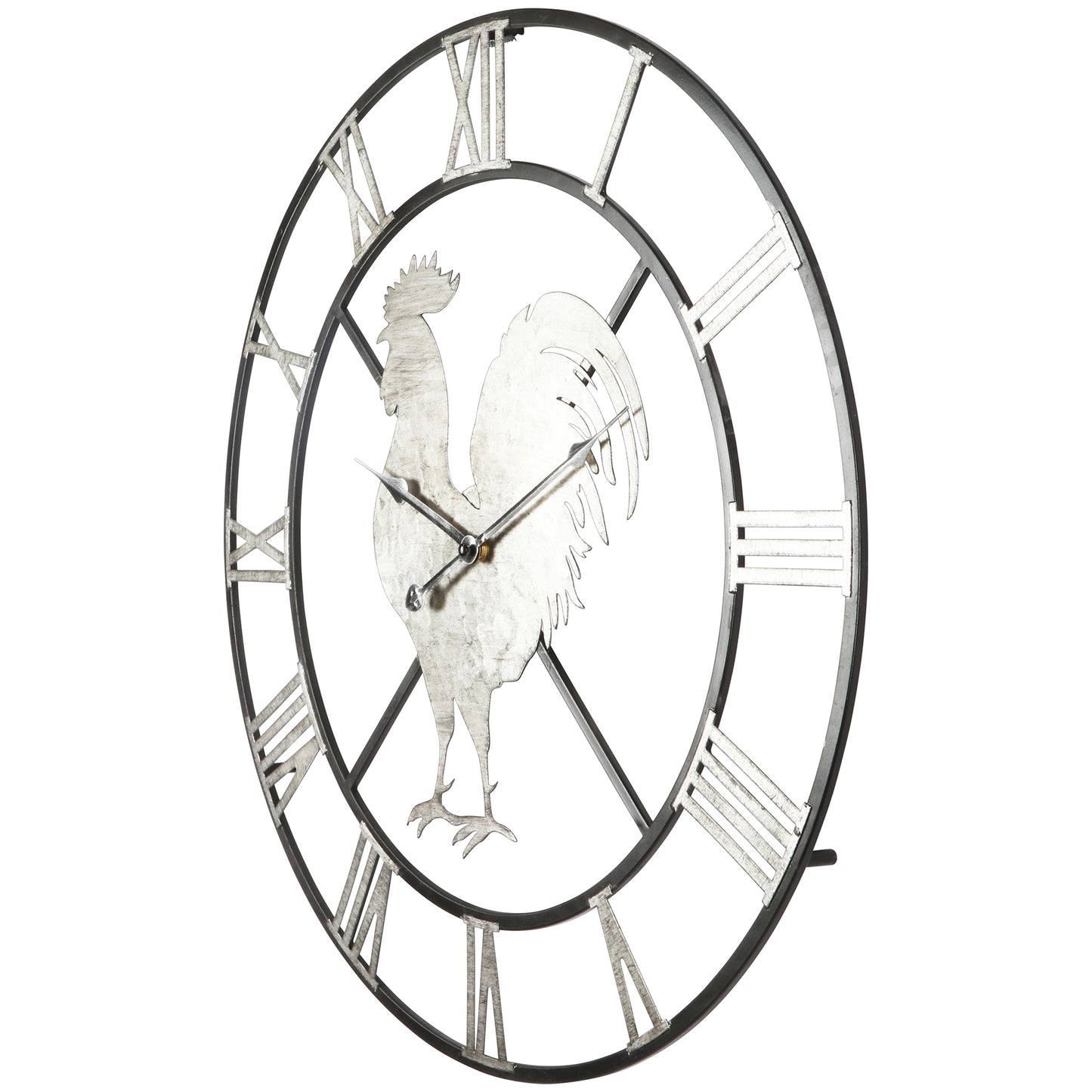 Country Rooster Wall Clock 60cm