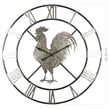 Country Rooster Wall Clock 60cm