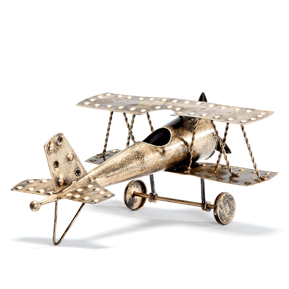 Antique Gold Aeroplane 25cm