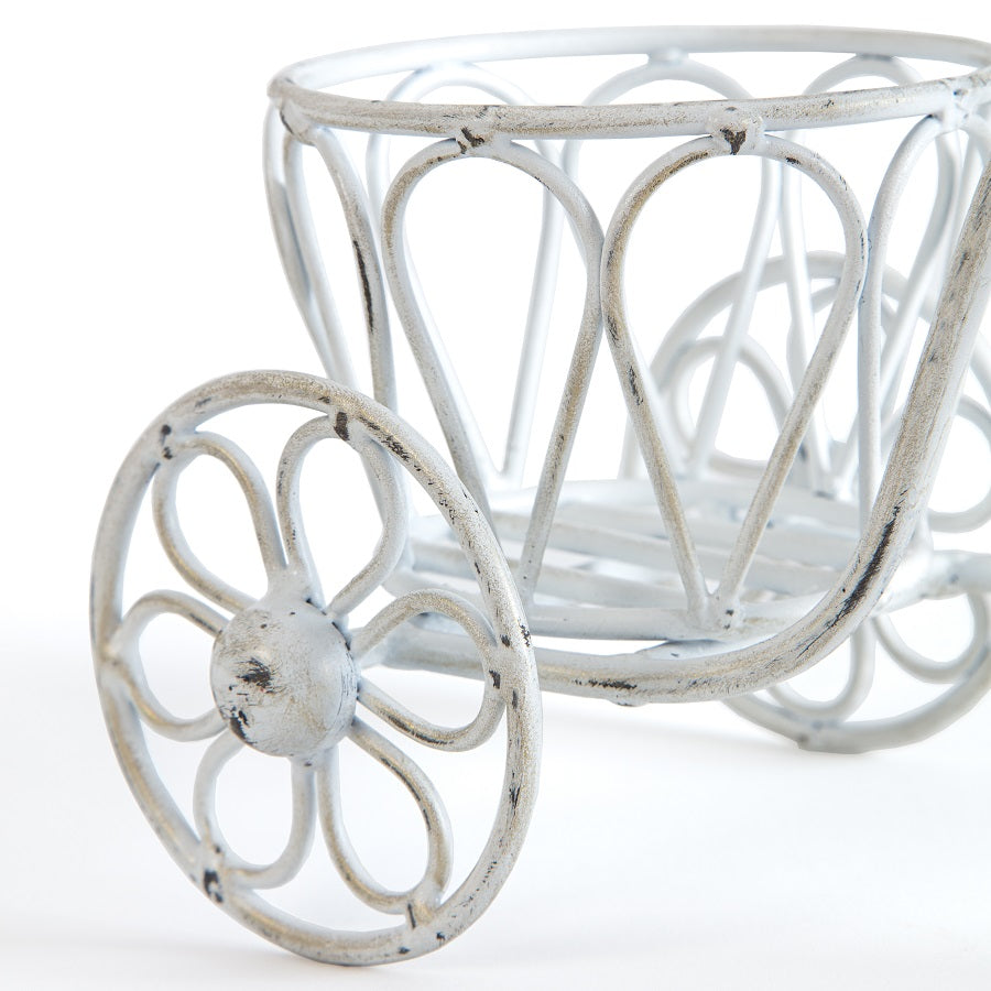 Distressed White Small Bicycle Planter 25x18cm