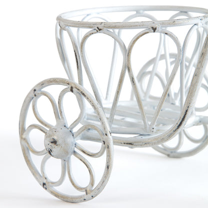 Distressed White Small Bicycle Planter 25x18cm