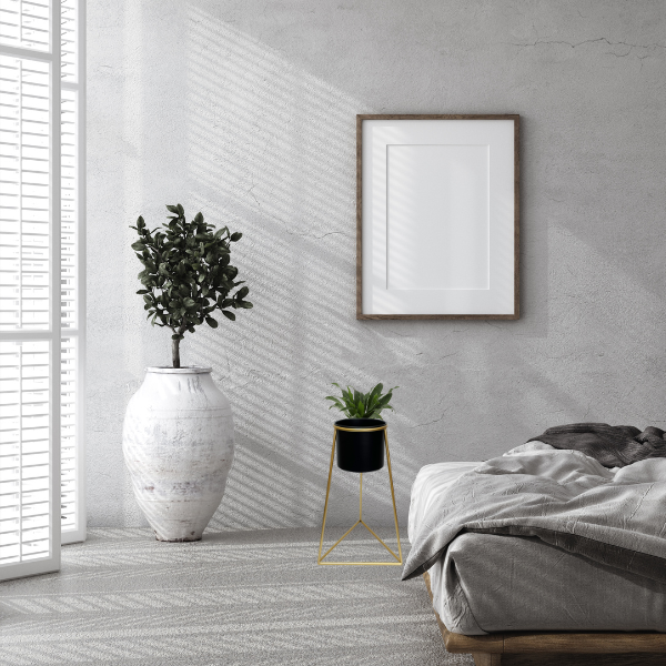 Black Planter on Gold Pyramid Stand 45cm