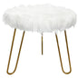 Faux Fur Shaggy White 3 Legged Child Stool / Footstool 30cm