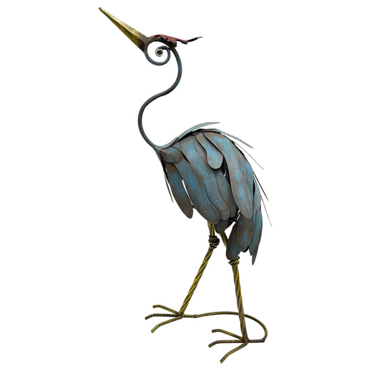 Crane Statue Looking Up 29x54cm