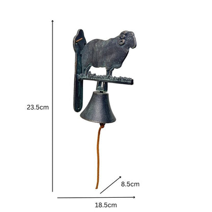 Cast-Iron Merino Ram Doorpost w Bell 23cm