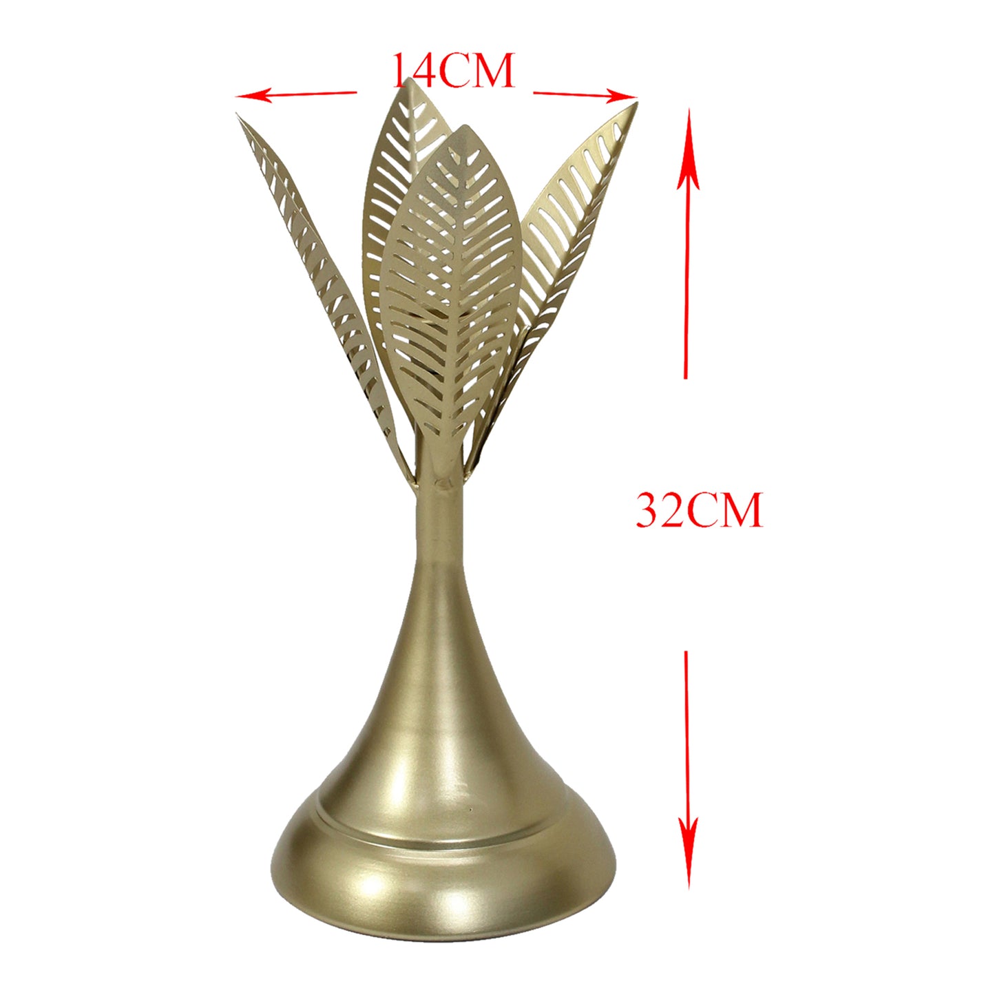 Aura Leaves Taper Candleholder 14x32cm