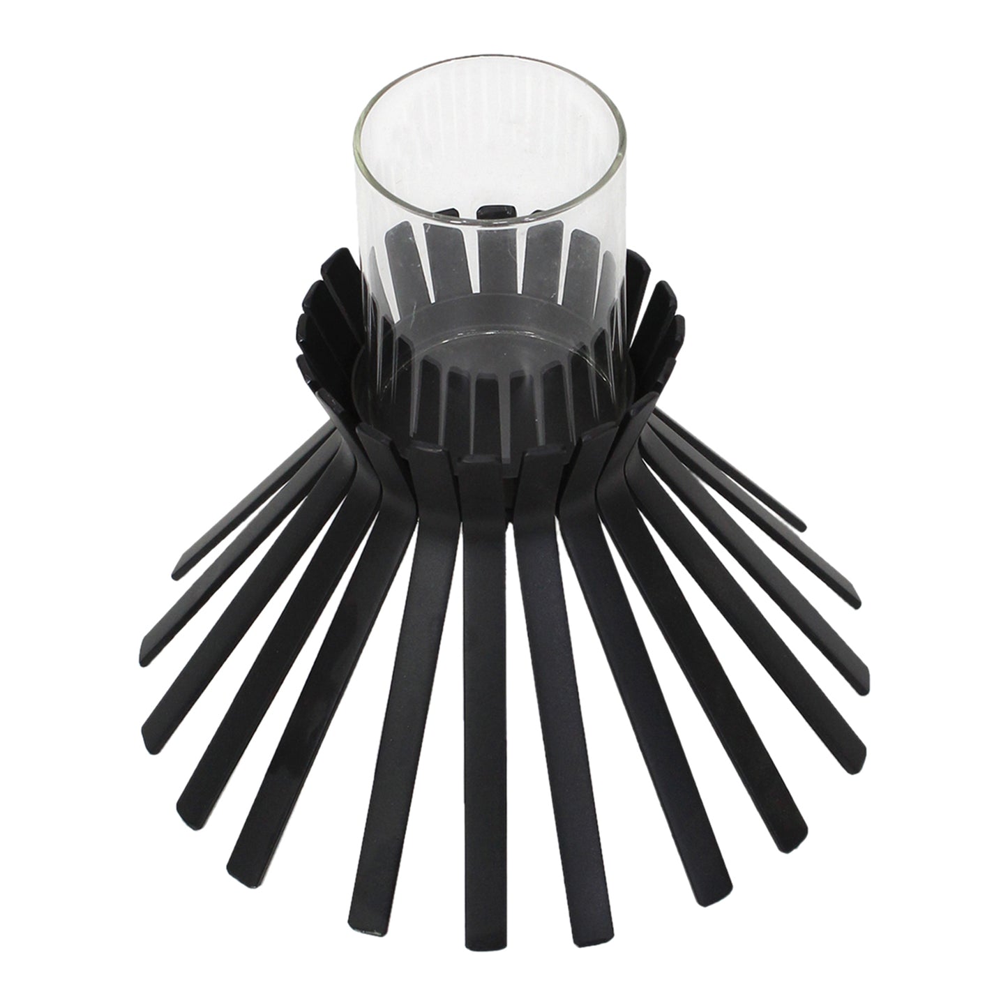 Eclipse Slatted Pillar Candleholder 23x21cm