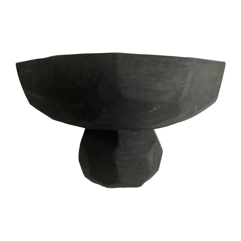 Contemporary Black Decorative Footed Bowl 23cm
